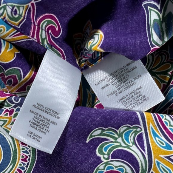 NWT Jones New York Multi Color Paisley Design Blouse Size PS - Picture 5 of 14